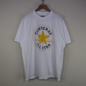 Vintage 90s Converse All Star Chuck Taylor Graphic T-Shirt XL White Made in USA